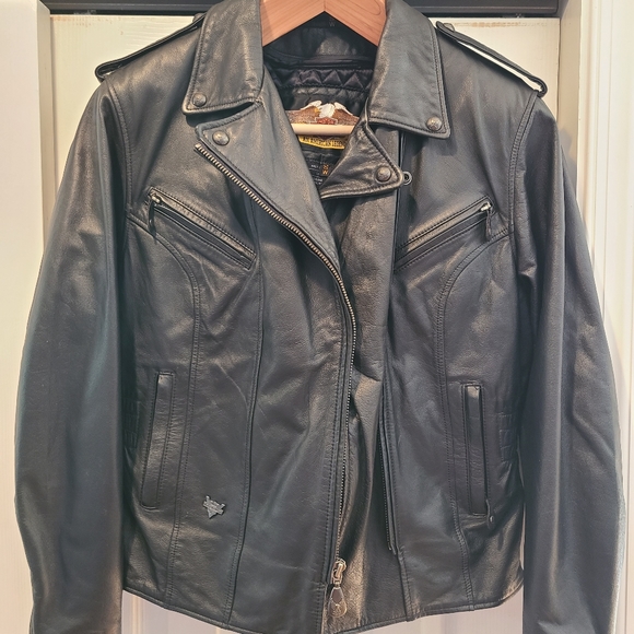 Harley-Davidson Black Leather Jacket (Women's) Small - Picture 1 of 3